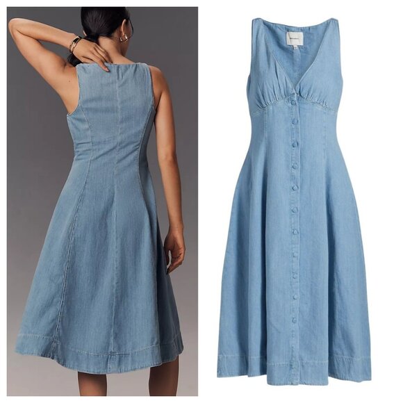 Reformation Sebastien Denim Midi-Dress - Picture 2 of 3